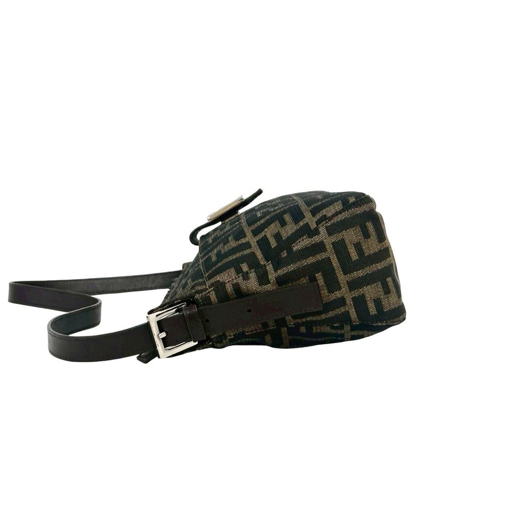Fendi Vintage Zucca FF Pattern Canvas Leather Shoulder Bag Brown — view 5
