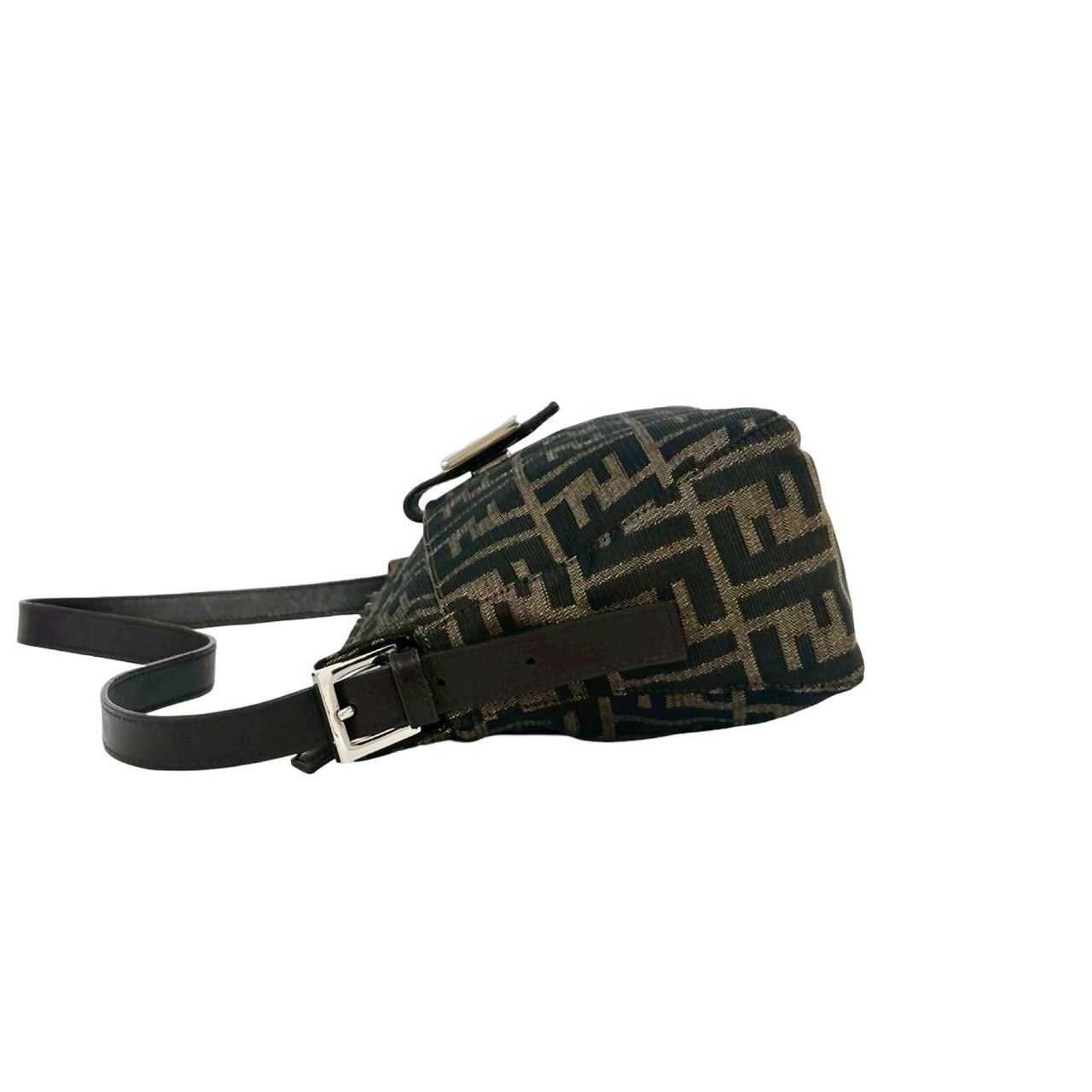 Fendi Vintage Zucca FF Pattern Canvas Leather Shoulder Bag Brown — view 5