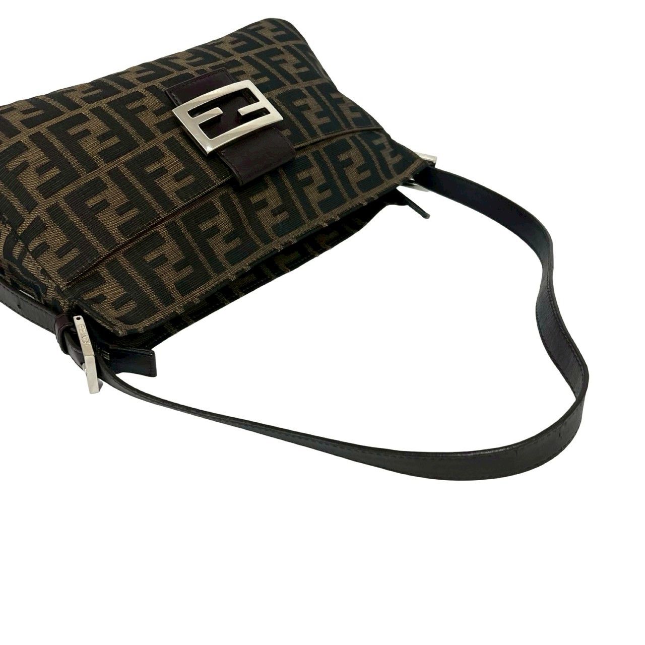 Fendi Vintage Zucca FF Pattern Canvas Leather Shoulder Bag Brown — view 4