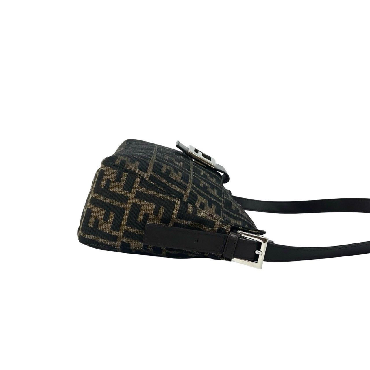 Fendi Vintage Zucca FF Pattern Canvas Leather Shoulder Bag Brown — view 6