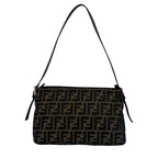 Fendi Vintage Zucca FF Pattern Canvas Leather Shoulder Bag Brown — view 3