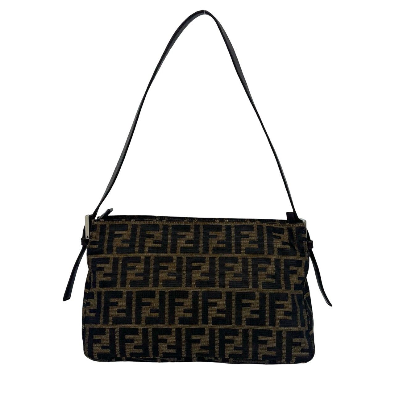 Fendi Vintage Zucca FF Pattern Canvas Leather Shoulder Bag Brown — view 3