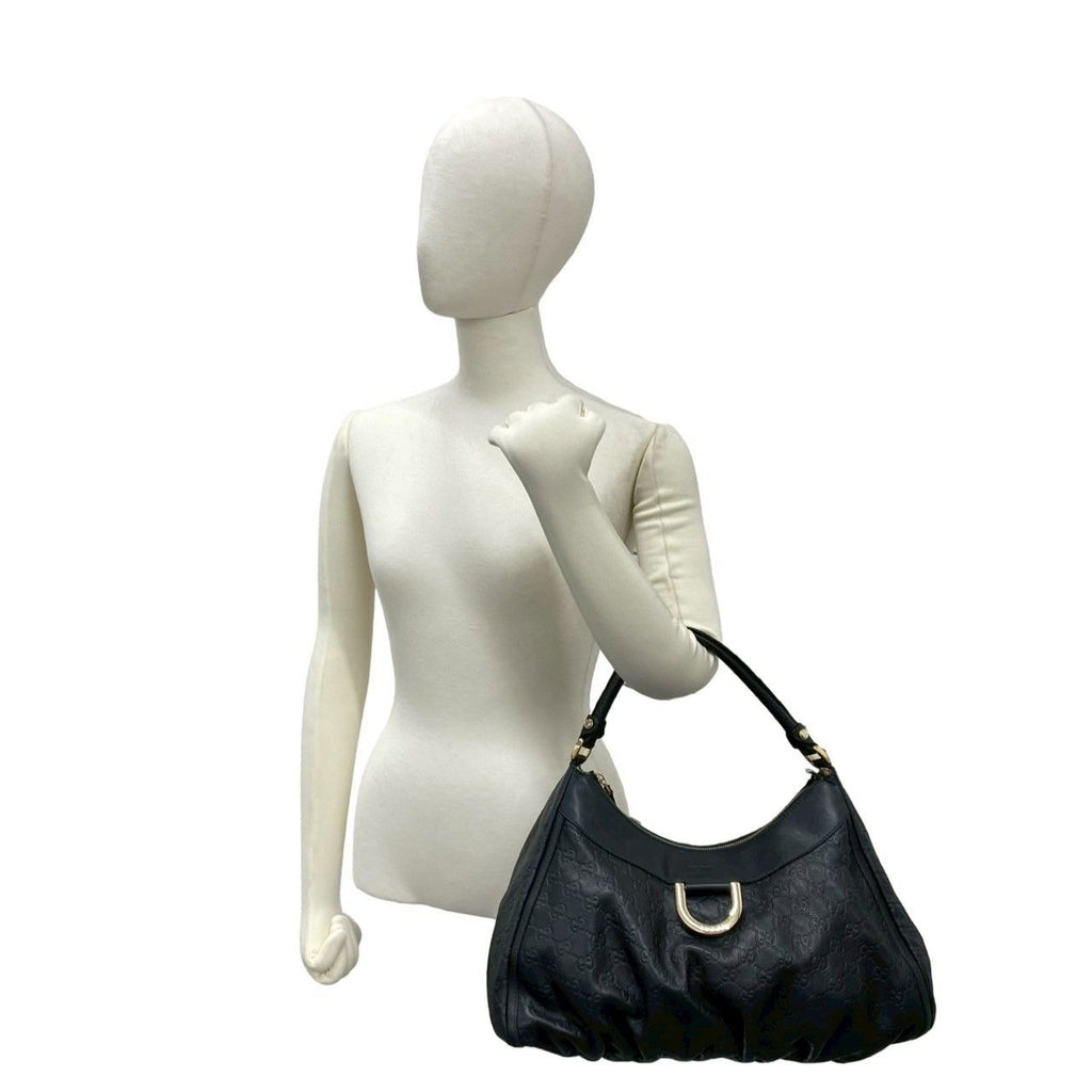Gucci Abbey Guccissima Leather Boston Bag Semi Black — view 2