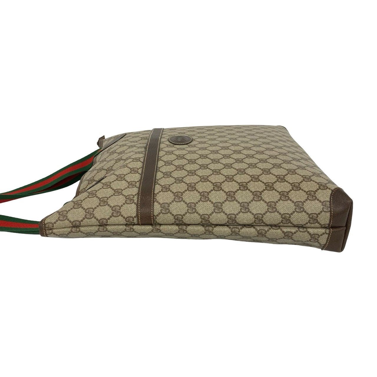 Gucci Vintage Sherry Line GG Logo Leather Tote Brown — view 5