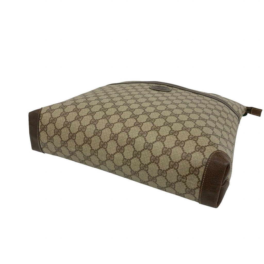 Gucci Vintage Sherry Line GG Logo Leather Tote Brown — view 8