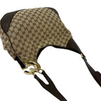 Gucci Shallot Logo GG Canvas Leather Shoulder Bag Crossbody Beige Brown — view 4