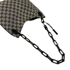Gucci Vintage GG Canvas Pattern Leather Chain Shoulder Bag Black — view 4