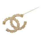 Chanel CC Logo Brooch Metal Crystal Gold — view 7