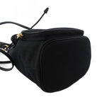 Prada Logo Jacquard Bucket Bag Drawstring 2-Way Canvas Black — view 4