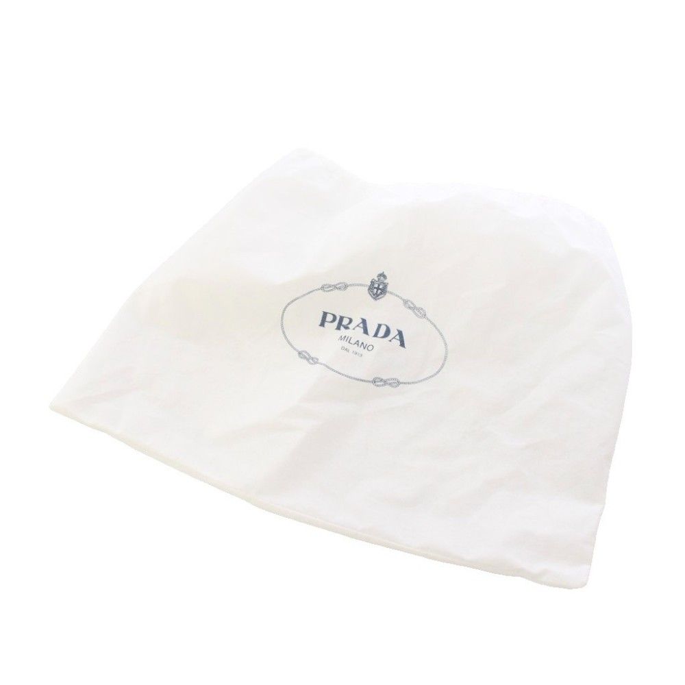 Prada Logo Jacquard Bucket Bag Drawstring 2-Way Canvas Black — view 7