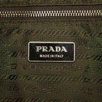 Prada Tote Shoulder Bag Beige Yellow Canvas Leather — view 7