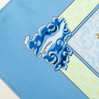 Hermes Carre 90 Nikko Toshogu Scarf Large Blue Silk — view 6