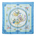 Hermes Carre 90 Nikko Toshogu Scarf Large Blue Silk