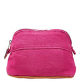 Hermes Logo Bolide Pouch TPM Mini Cosmetic Pink Cotton Canvas
