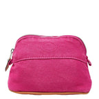 Hermes Logo Bolide Pouch TPM Mini Cosmetic Pink Cotton Canvas