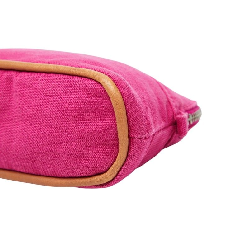 Hermes Logo Bolide Pouch TPM Mini Cosmetic Pink Cotton Canvas — view 4