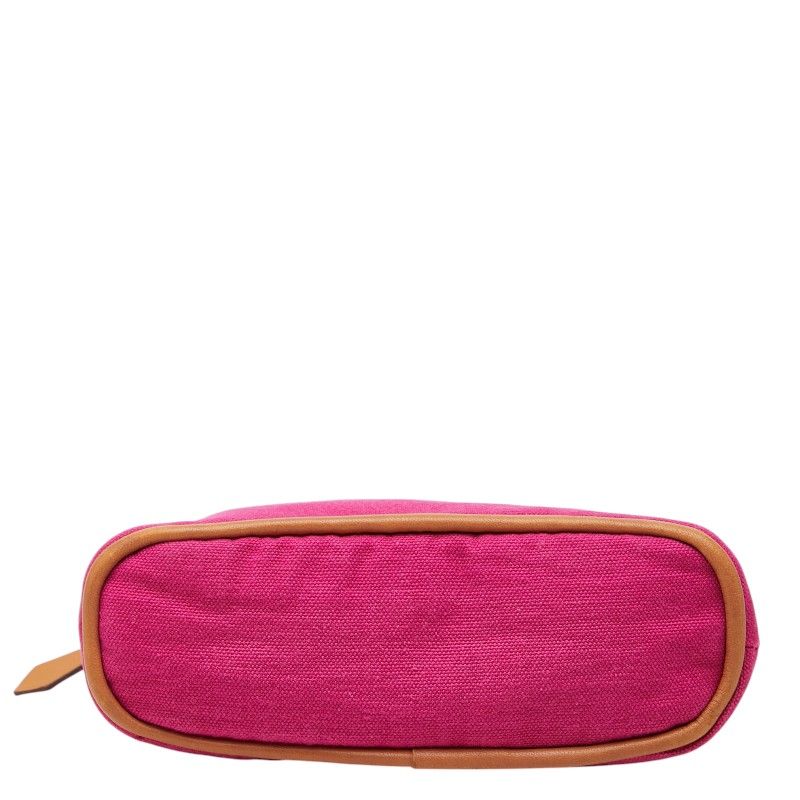 Hermes Logo Bolide Pouch TPM Mini Cosmetic Pink Cotton Canvas — view 3