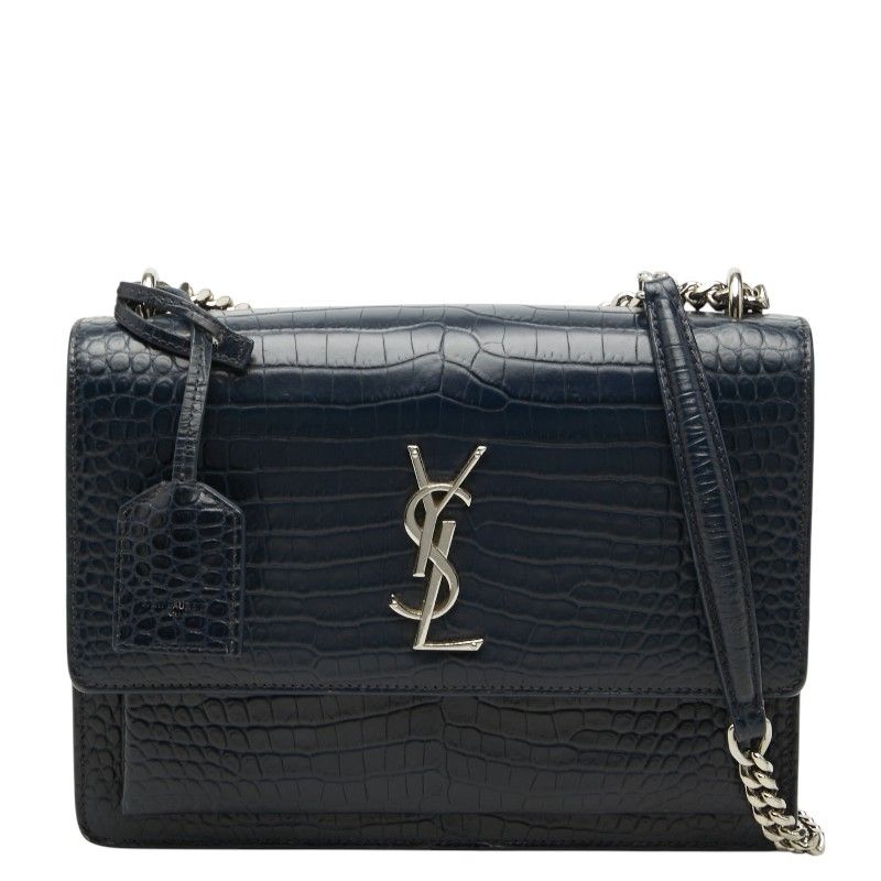 Saint Laurent YSL Monogram Sunset Croco Shoulder