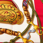 Hermes Carre 90 Festival Scarf Large Format Red Multicolor Silk — view 7