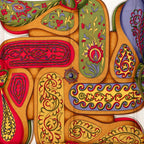 Hermes Carre 90 Festival Scarf Large Format Red Multicolor Silk — view 2