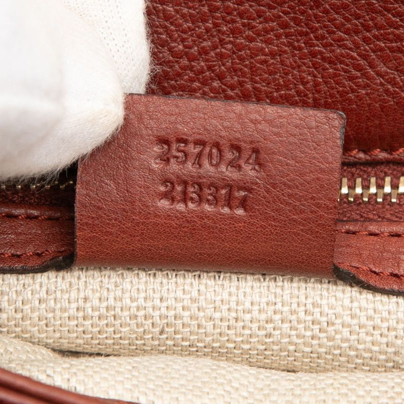 Gucci Marrakech Shoulder Bag Brown Bordeaux Leather — view 6