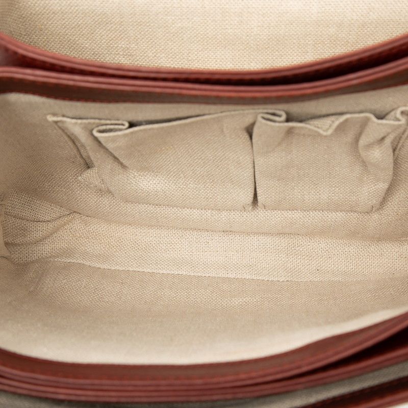 Gucci Marrakech Shoulder Bag Brown Bordeaux Leather — view 4