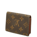 Louis Vuitton Monogram Business Card Holder Case Brown Leather — view 2