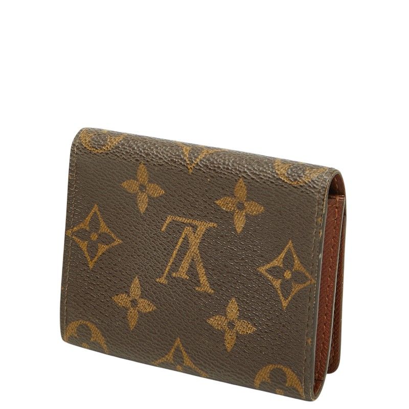 Louis Vuitton Monogram Business Card Holder Case Brown Leather — view 2