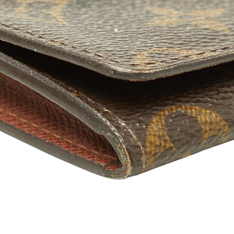 Louis Vuitton Monogram Business Card Holder Case Brown Leather — view 5