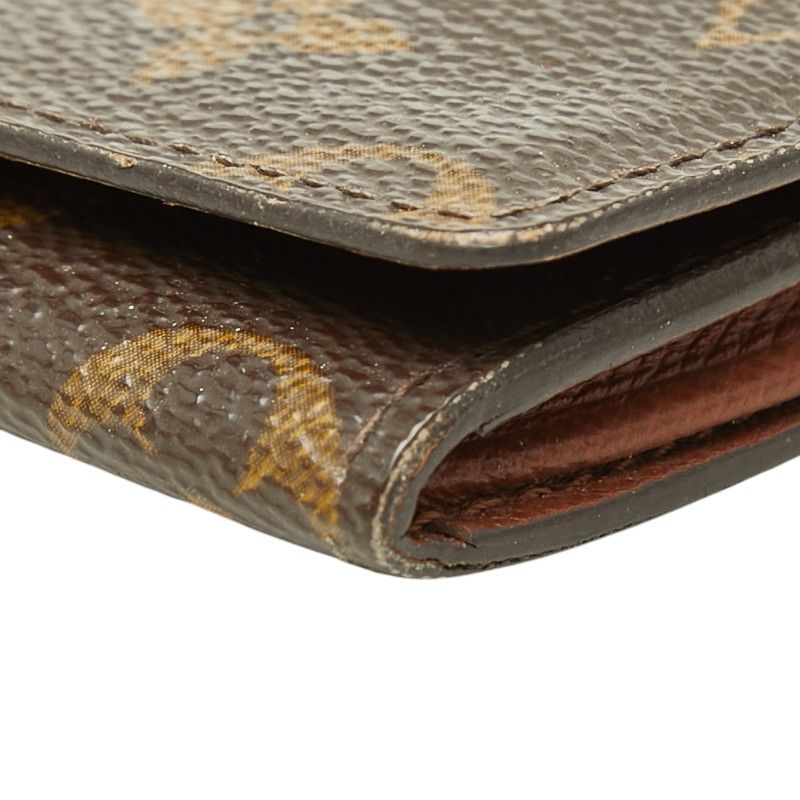 Louis Vuitton Monogram Business Card Holder Case Brown Leather — view 4