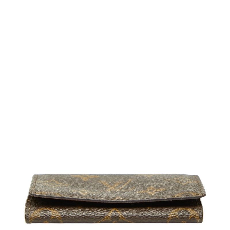 Louis Vuitton Monogram Business Card Holder Case Brown Leather — view 3