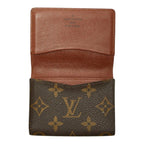 Louis Vuitton Monogram Business Card Holder Case Brown Leather — view 7