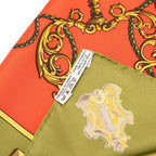 Hermes Carre 90 le Cles Key Pattern Scarf Large Green Red Silk — view 6