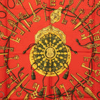 Hermes Carre 90 le Cles Key Pattern Scarf Large Green Red Silk — view 2