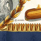 Hermes Carre 90 Napoleon Scarf Blue Red White Silk — view 4