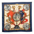 Hermes Carre 90 Napoleon Scarf Blue Red White Silk
