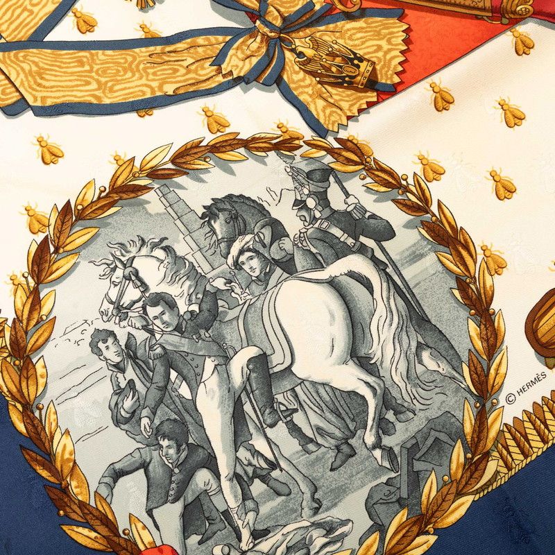 Hermes Carre 90 Napoleon Scarf Blue Red White Silk — view 6