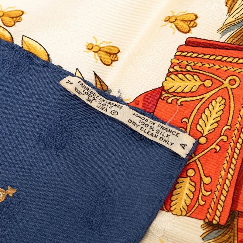 Hermes Carre 90 Napoleon Scarf Blue Red White Silk — view 7