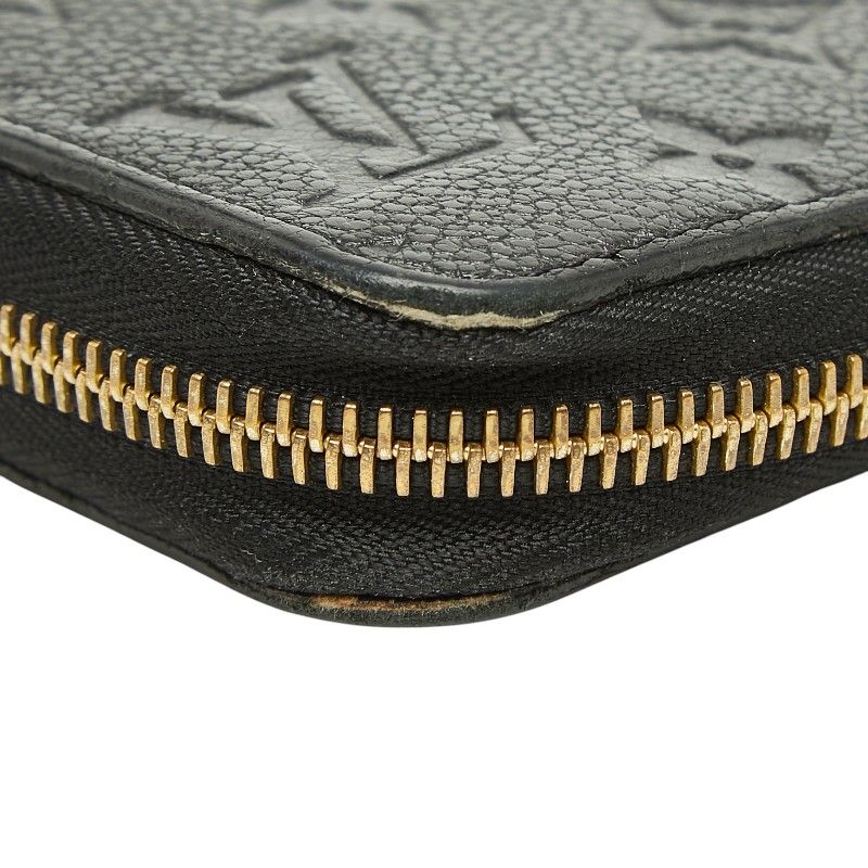 Louis Vuitton Monogram Empreinte Zippy Wallet Zip Around Noir Black Leather — view 6
