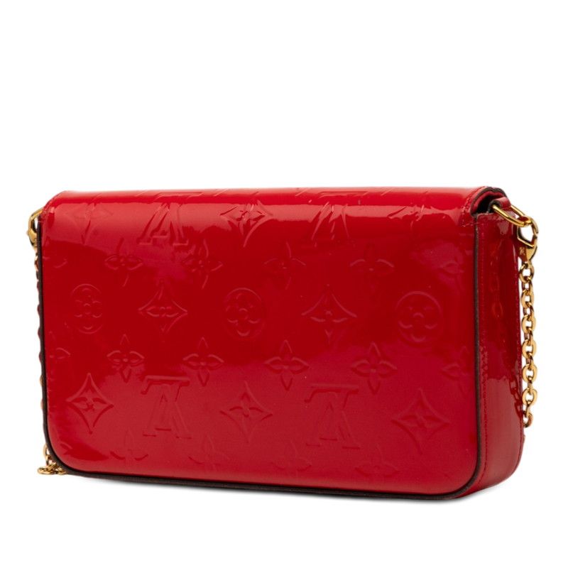 Louis Vuitton Monogram Vernis Pochette Felicie Chain Shoulder Bag Cerise — view 2