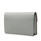 Fendi IS Chain Shoulder Bag Gray Leather — view 2