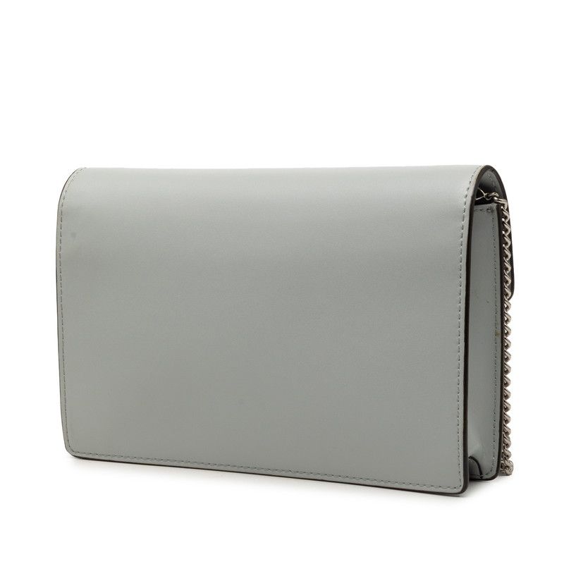 Fendi IS Chain Shoulder Bag Gray Leather — view 2