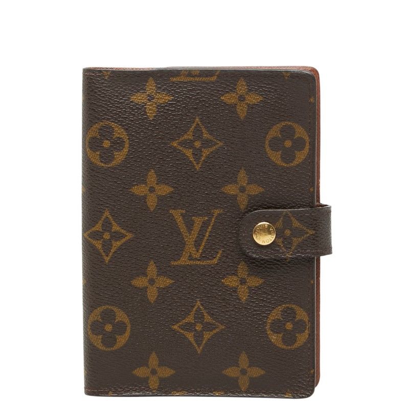 Louis Vuitton Monogram Agenda PM Notebook Cover Brown Leather