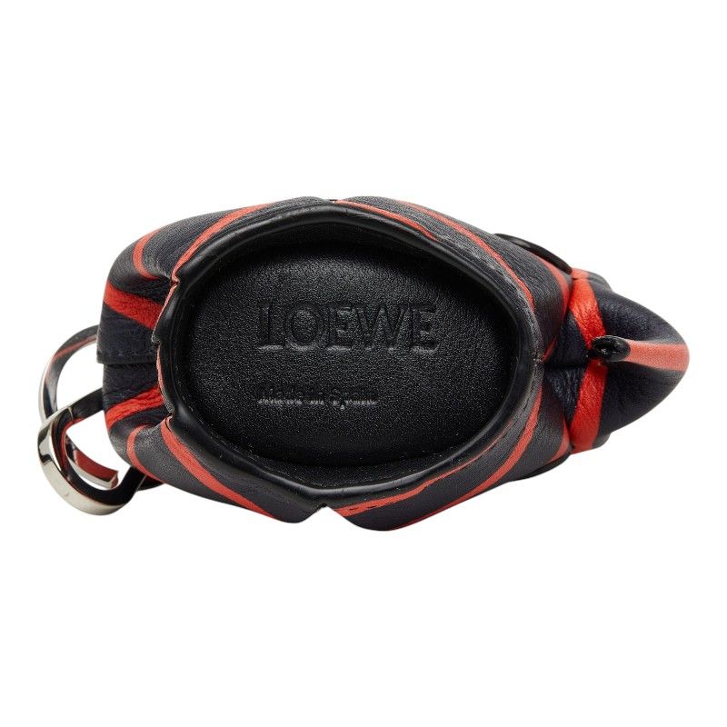 Loewe Elephant Coin Case Bag Charm Navy Red Leather — view 3