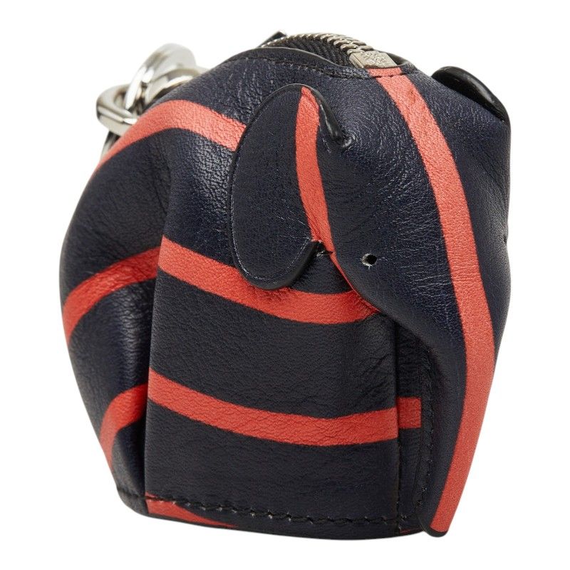 Loewe Elephant Coin Case Bag Charm Navy Red Leather