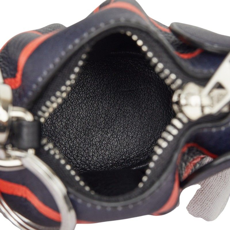 Loewe Elephant Coin Case Bag Charm Navy Red Leather — view 6