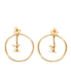 Louis Vuitton Book le Doreille LV Eclipse Hoop Earrings Gold Plated — view 2