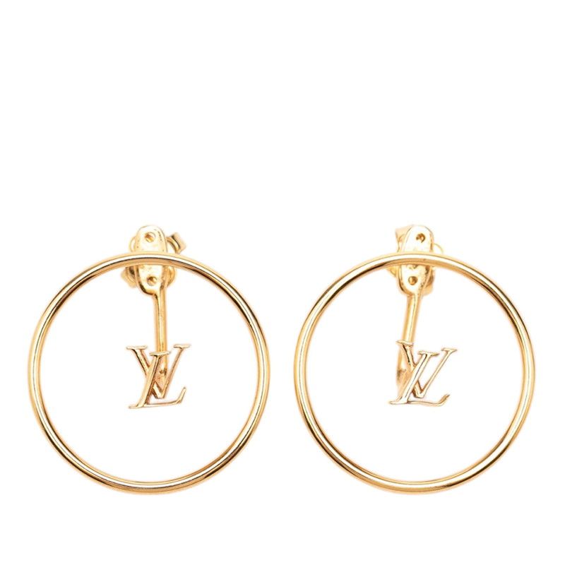 Louis Vuitton Book le Doreille LV Eclipse Hoop Earrings Gold Plated