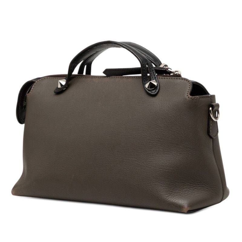 Fendi by the Way 2-Way Shoulder Bag Gray Black Leather — view 2