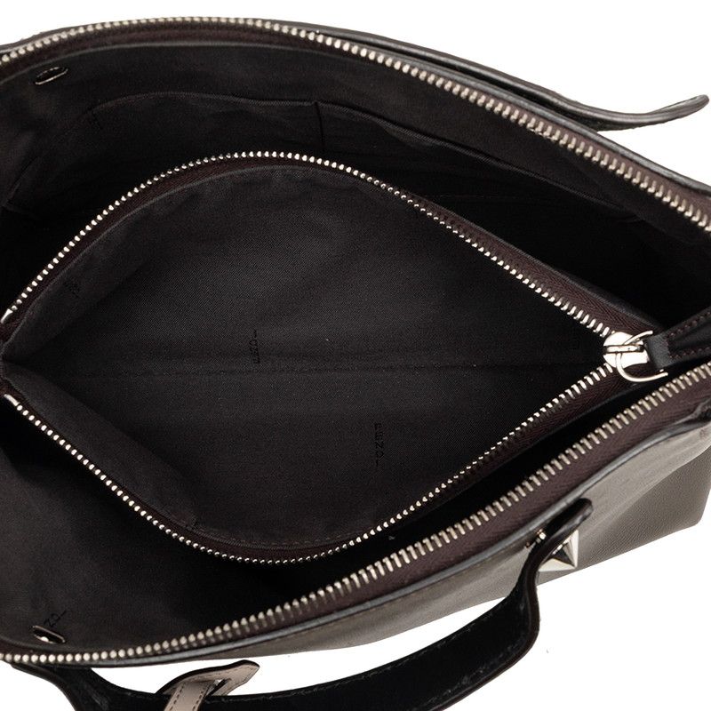 Fendi by the Way 2-Way Shoulder Bag Gray Black Leather — view 4